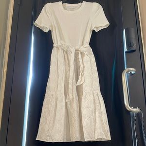 EUC White Jersey and lace Kate Spade New York Cap Sleeve Dress